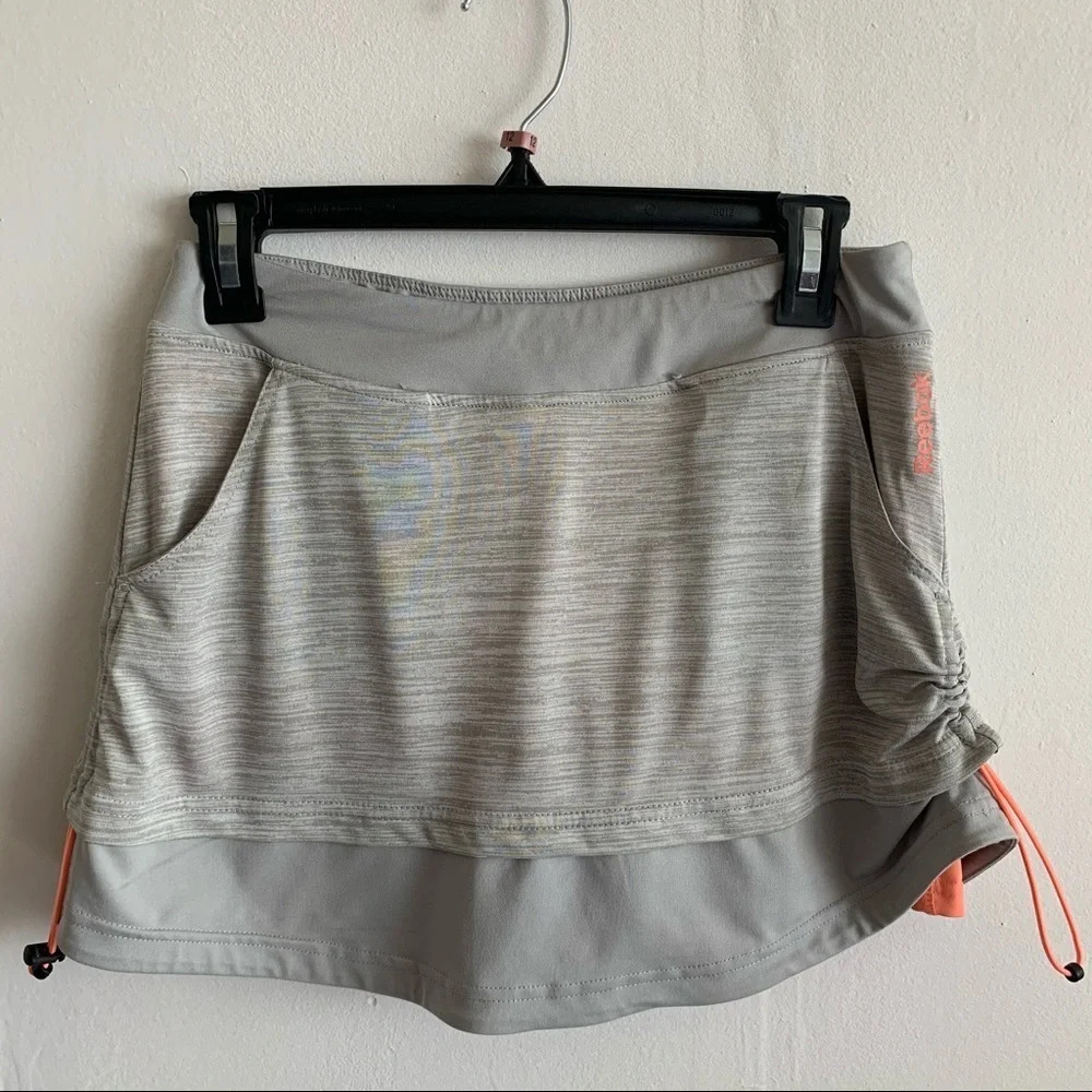Reebok Gray/Orange Tennis Skort Cinch Sides